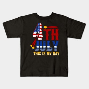 America Shirt 4th of July Patriotic T-shirt holiday Kids T-Shirt